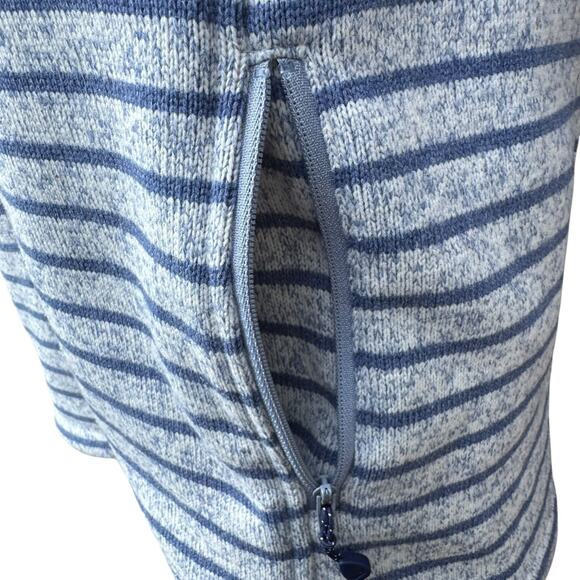 Vineyard Vines XS Vest Blue White Stripe Knit Zip Fleece Mock Neck Sweater - Picture 3 of 8